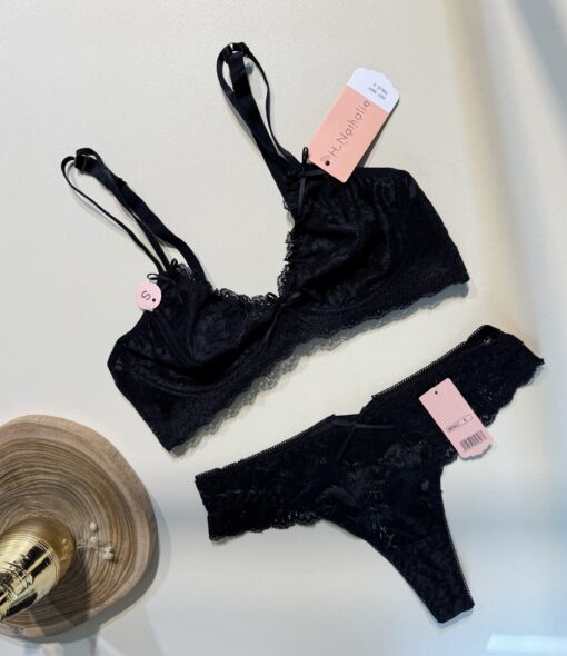 Ensemble 2 pcs - en dentelle -  "Noir"