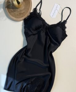 Nuisette en satin "Noir"