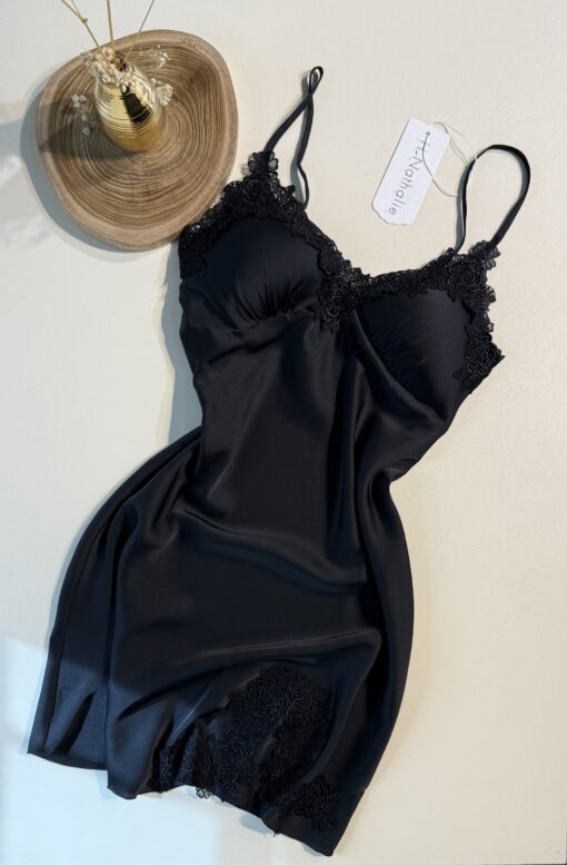 Nuisette en satin "Noir"