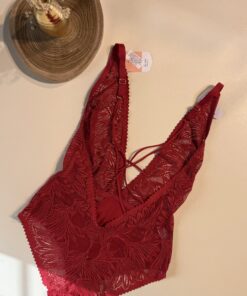 Alternative view of Body - en dentelle -  "Bordeaux"
