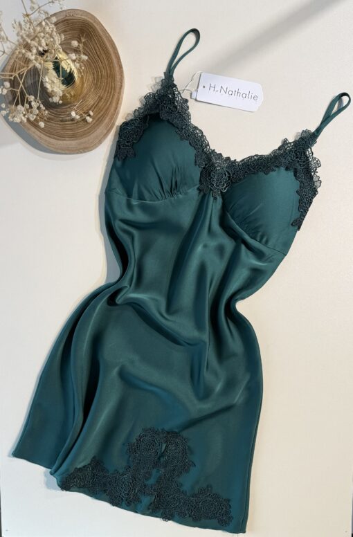 Nuisette en satin "Vert"