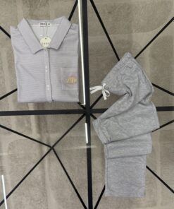 Alternative view of Pyjama boutonnée manche longue "Gris"