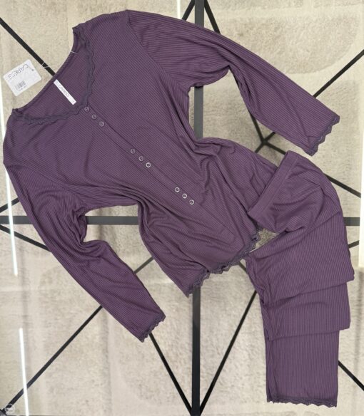 Pyjama haut  manche longue - Caress - Mauve