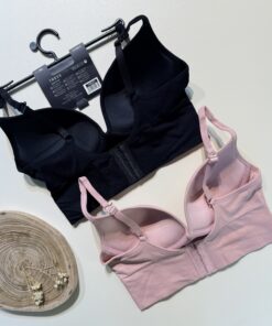 Alternative view of Pack de 2 brassières tress "Noir/Rose"