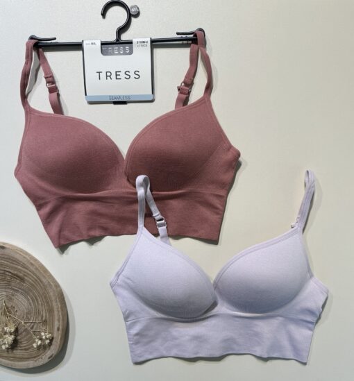 Pack de 2 brassières tress "Bois de rose/mauve"