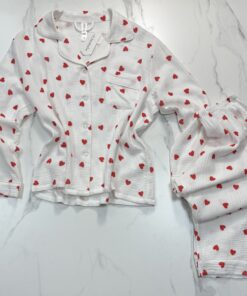 Alternative view of Pyjama manche longue boutonnée "coeur rouge"