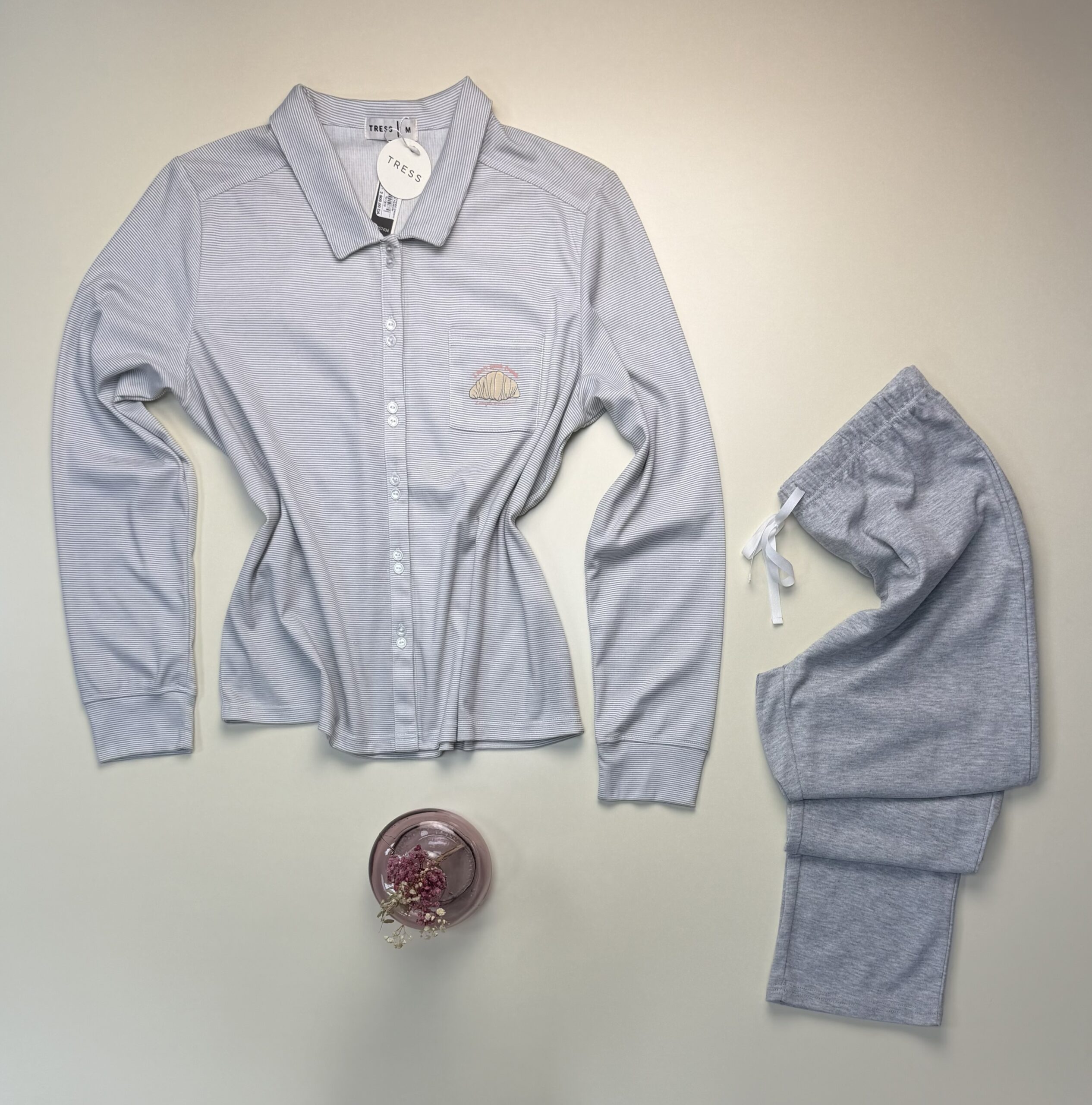 Pyjama boutonnée manche longue "Gris" – Image 3