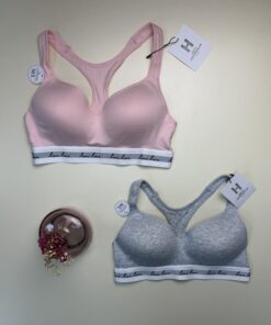 Pack de 2 brassières en coton - H - "Rose /Gris "