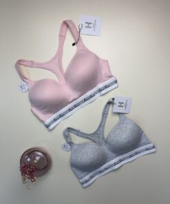 Alternative view of Pack de 2 brassières en coton - H -  "Rose /Gris "