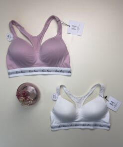 Pack de 2 brassières en coton - H - "Bois de Rose / Blanc"