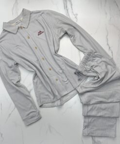 Pyjama Boutonnée "Gris à rayures"
