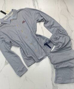 Pyjama Boutonnée "Bleu à rayures"