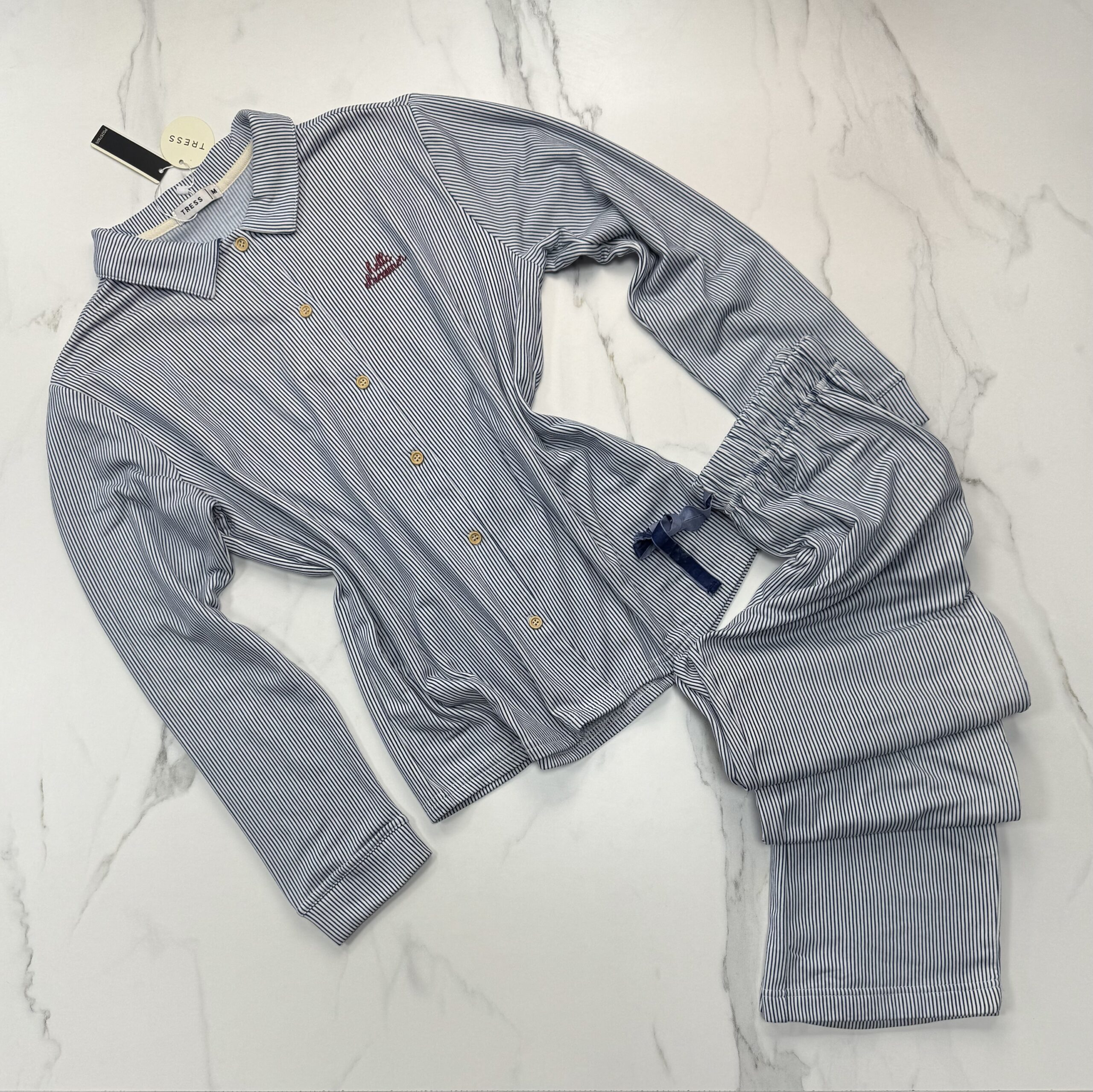 Pyjama Boutonnée "Bleu à rayures"