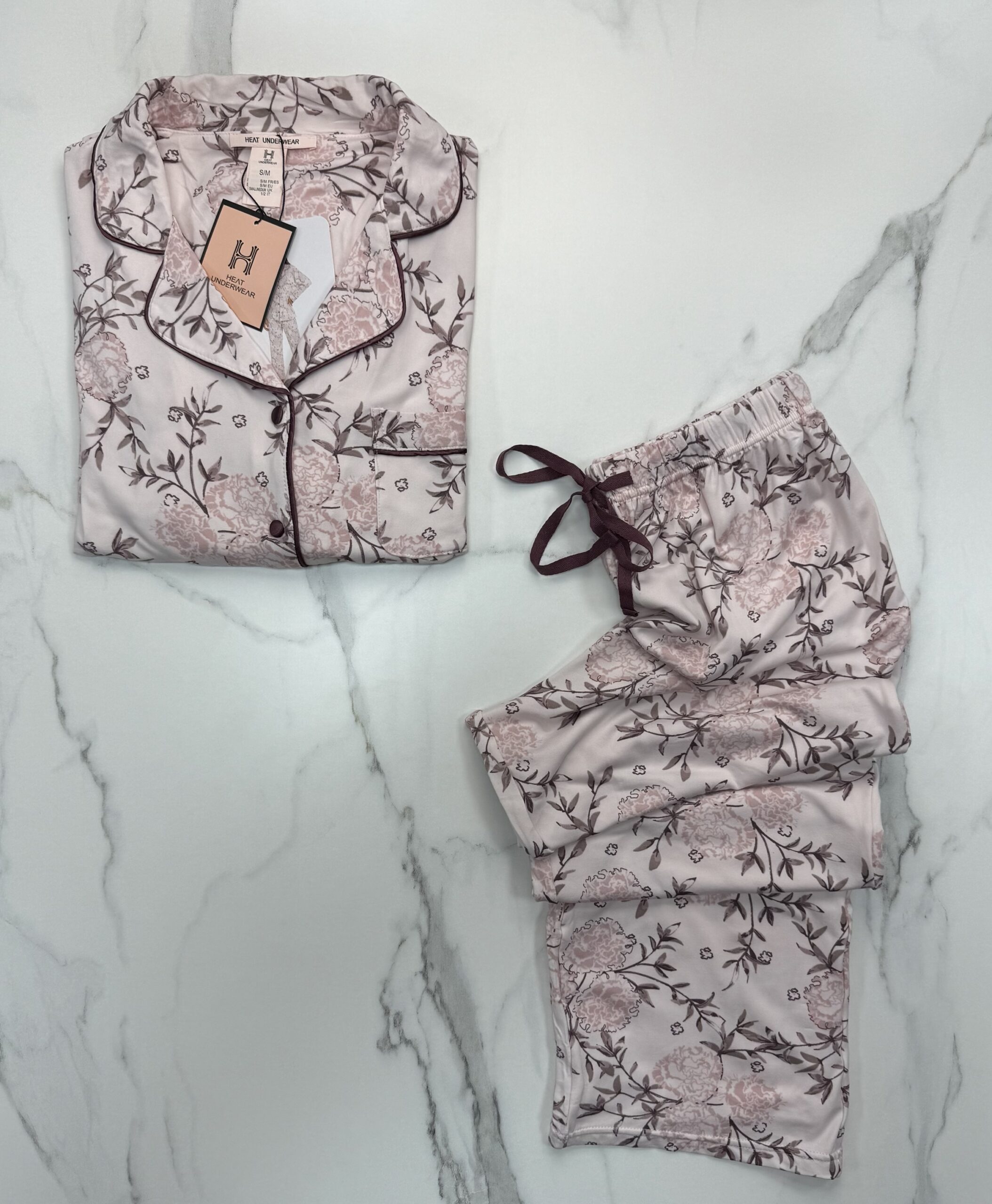 Pyjama manche longue boutonnée "Rose à fleurs" – Image 5