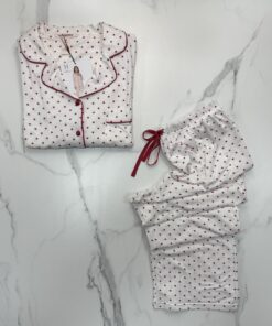 Alternative view of Pyjama boutonnée manche longue "blanc coeur"