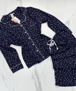 Pyjama boutonnée manche longue "Bleu étoile"