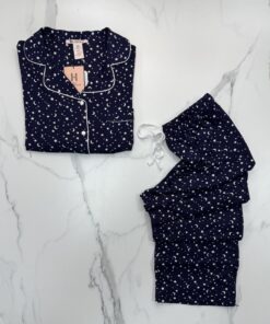 Alternative view of Pyjama boutonnée manche longue "Bleu étoile"