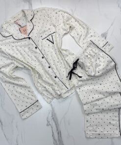 Pyjama boutonnée manche longue "Blanc"