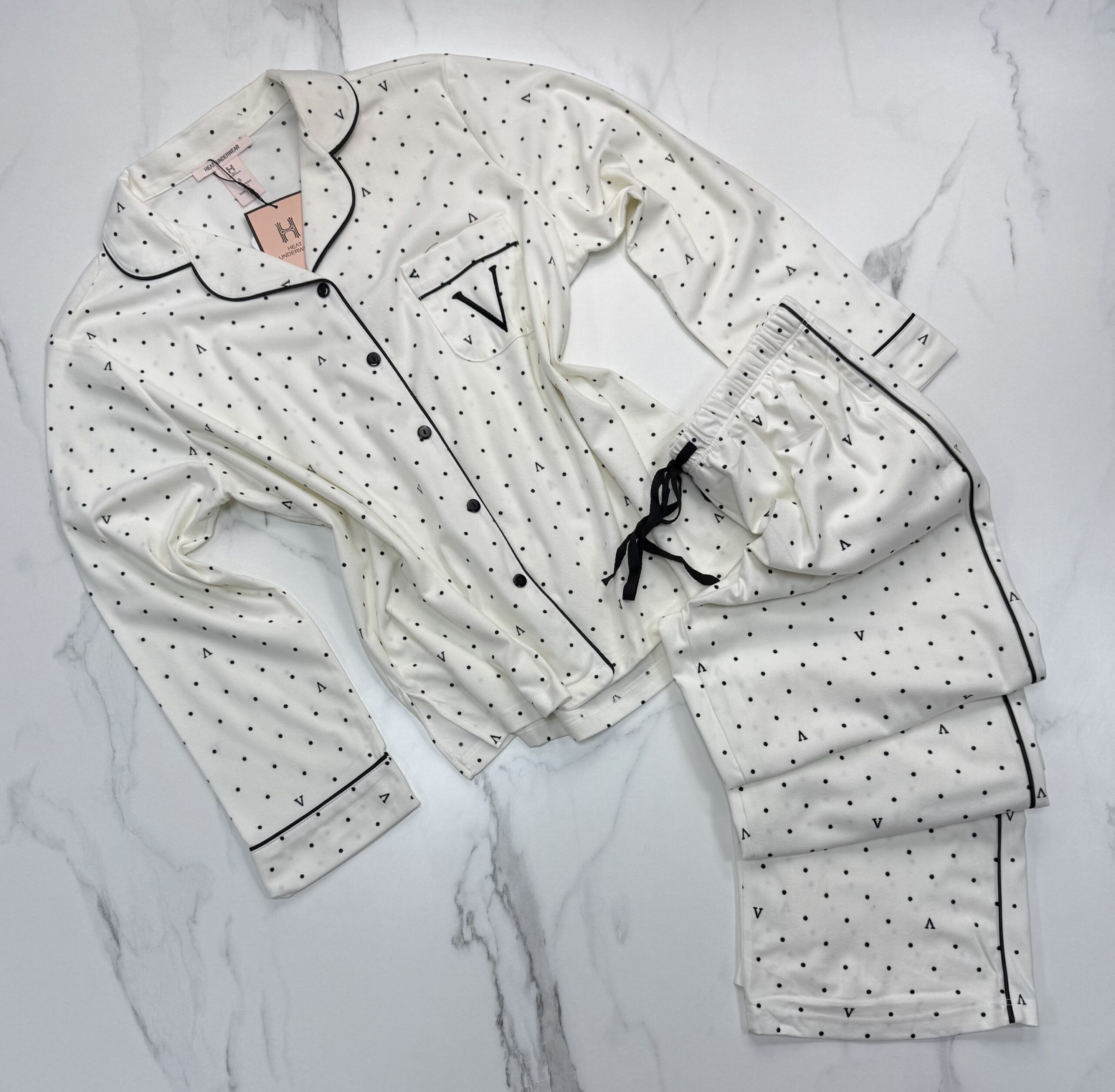 Pyjama boutonnée manche longue "Blanc"