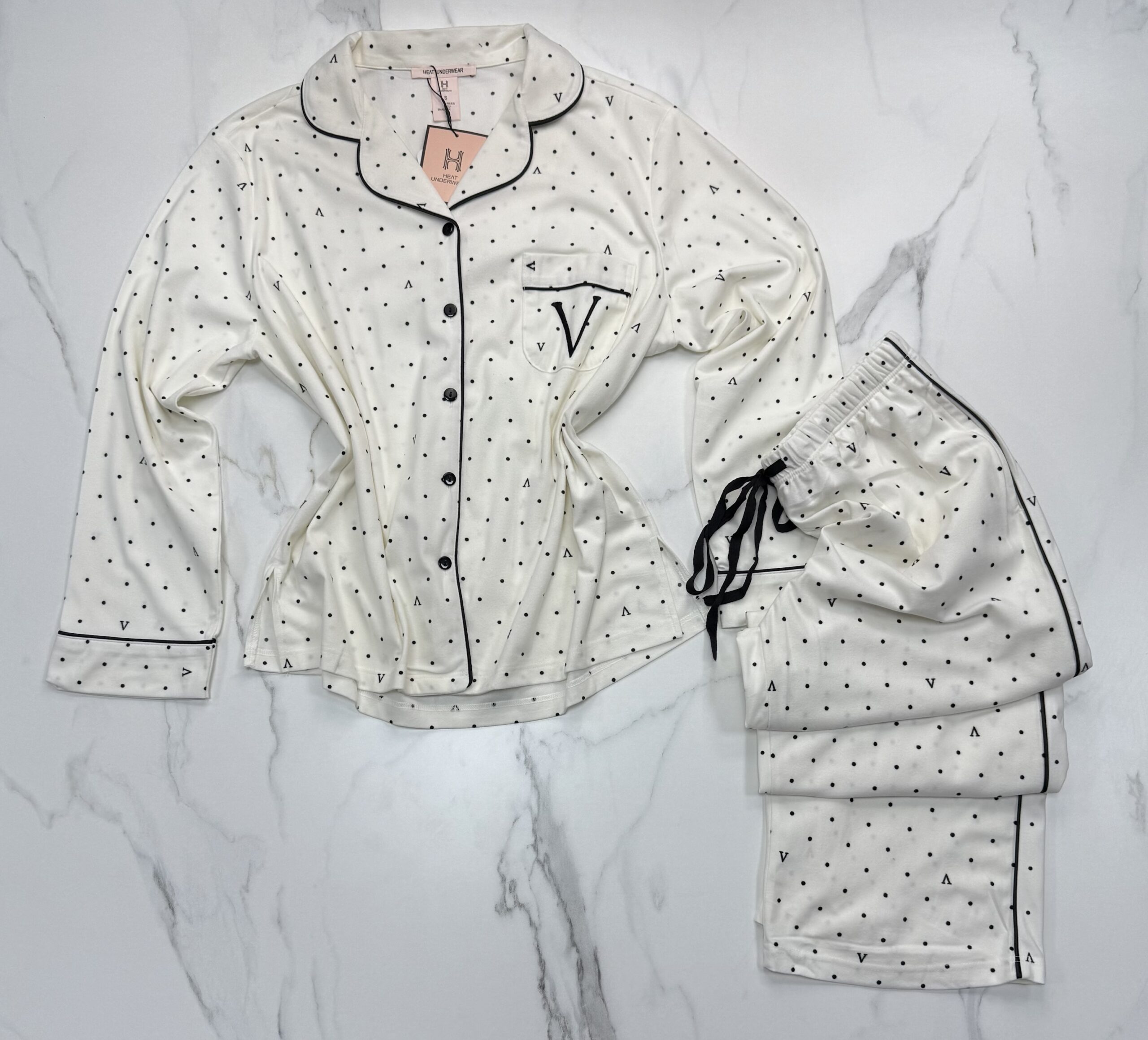 Pyjama boutonnée manche longue "Blanc" – Image 3