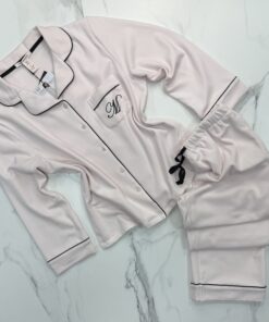 Pyjama boutonné haut manche longue " Rose "