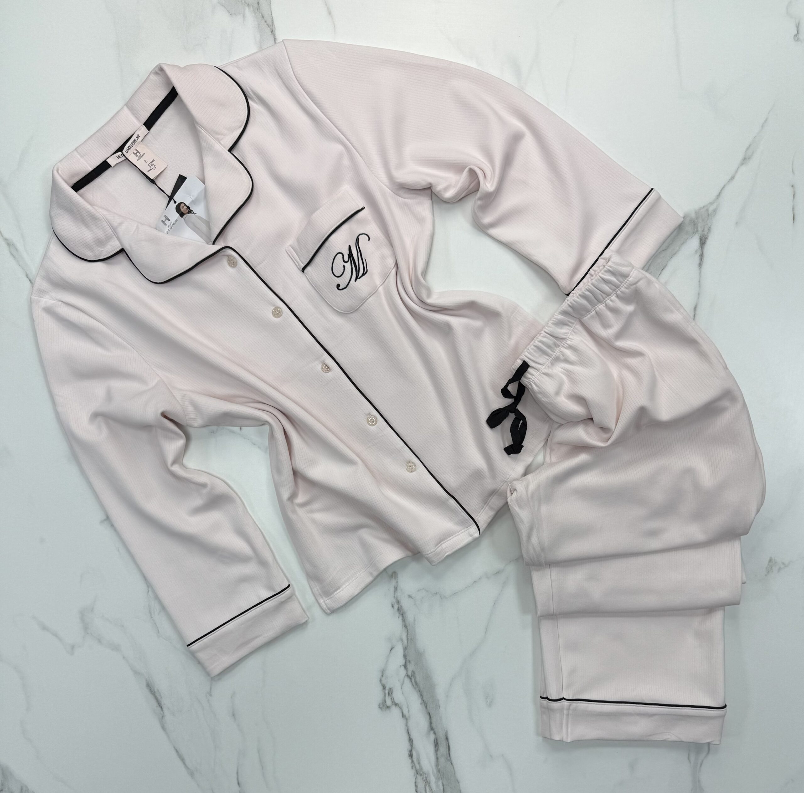 Pyjama boutonné haut manche longue " Rose "