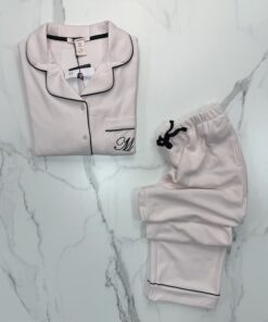 Alternative view of Pyjama boutonné haut manche longue " Rose "