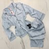 Pyjama boutonné en satin "Bleu"