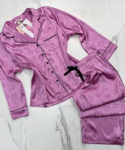 Pyjama boutonnée manche longue "Rose"