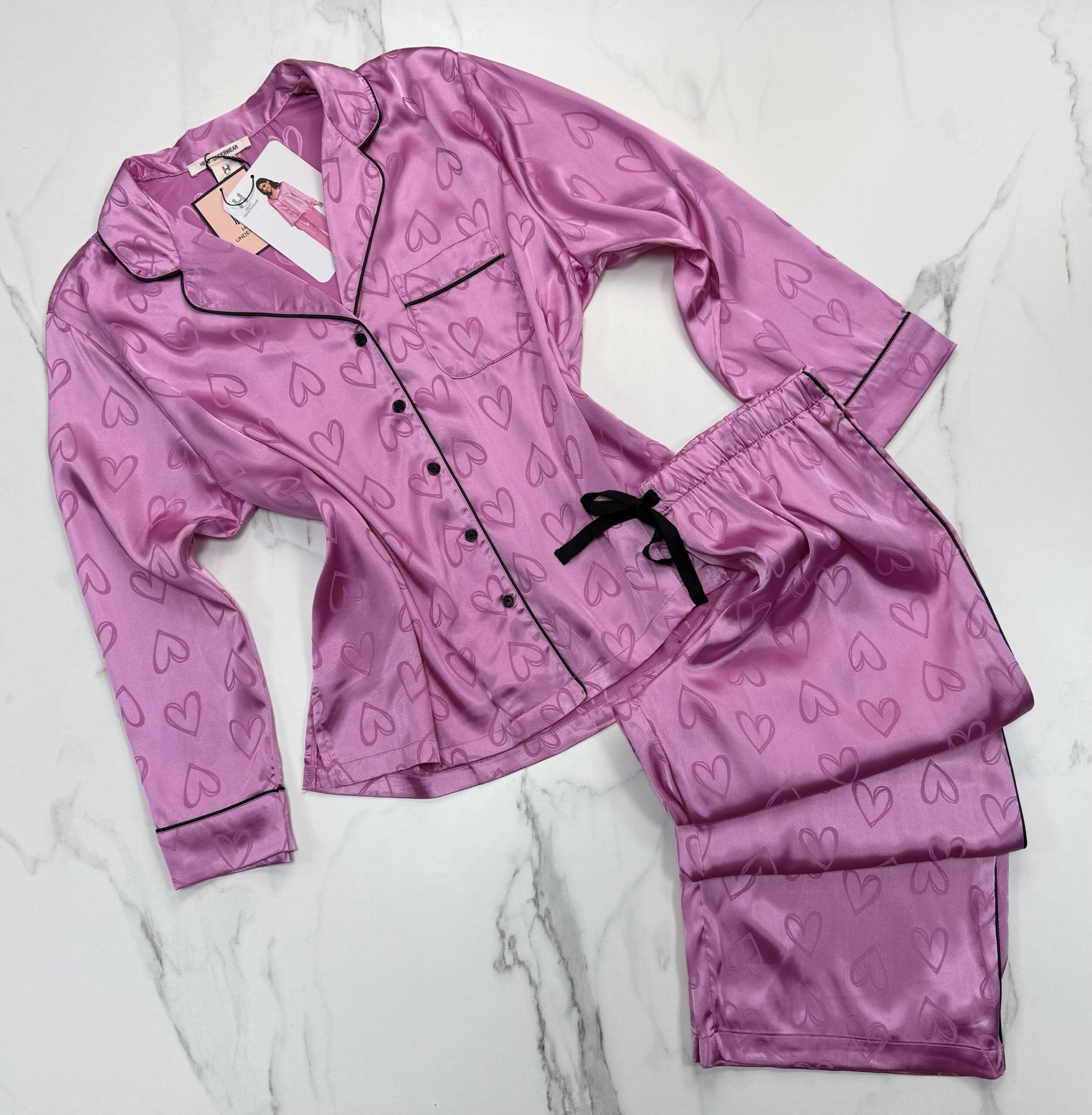 Pyjama boutonnée manche longue "Rose"