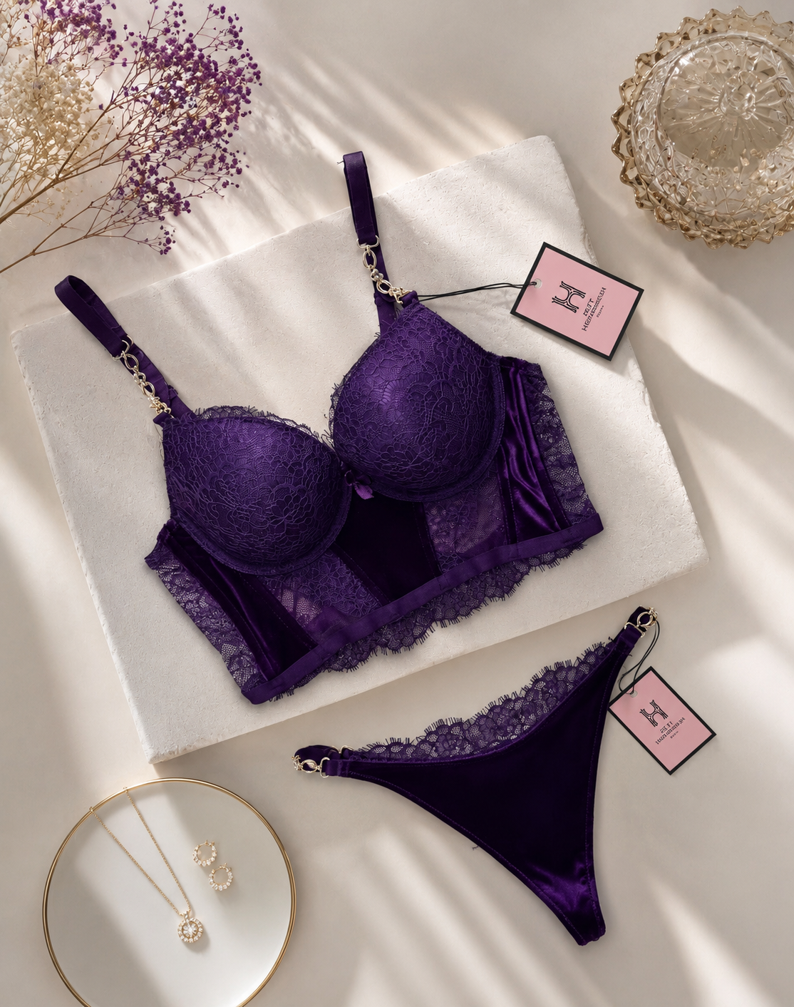 Ensemble corset H " Violet "