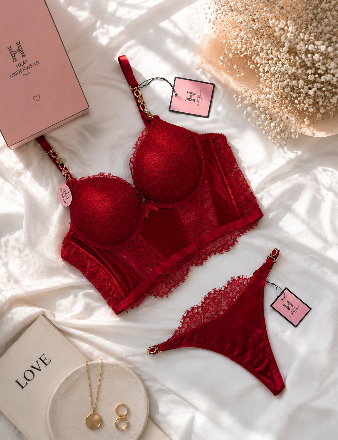 Ensemble corset H " Rouge "