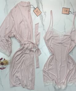 Ensemble nuisette peignoir "Rose"