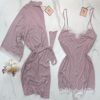 Ensemble nuisette peignoir "Bois de rose"
