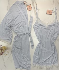 Ensemble nuisette peignoir "Bleu"