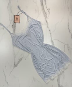 Alternative view of Ensemble nuisette peignoir "Bleu"