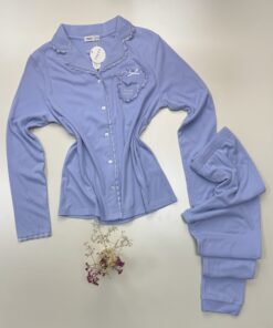 Alternative view of Pyjama boutonné "Bleu"