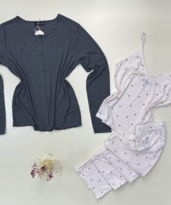 Alternative view of Pyjama 3 pcs boutonné "Gris"