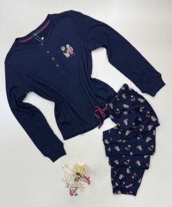 Pyjama manche longue "Bleu nuit"