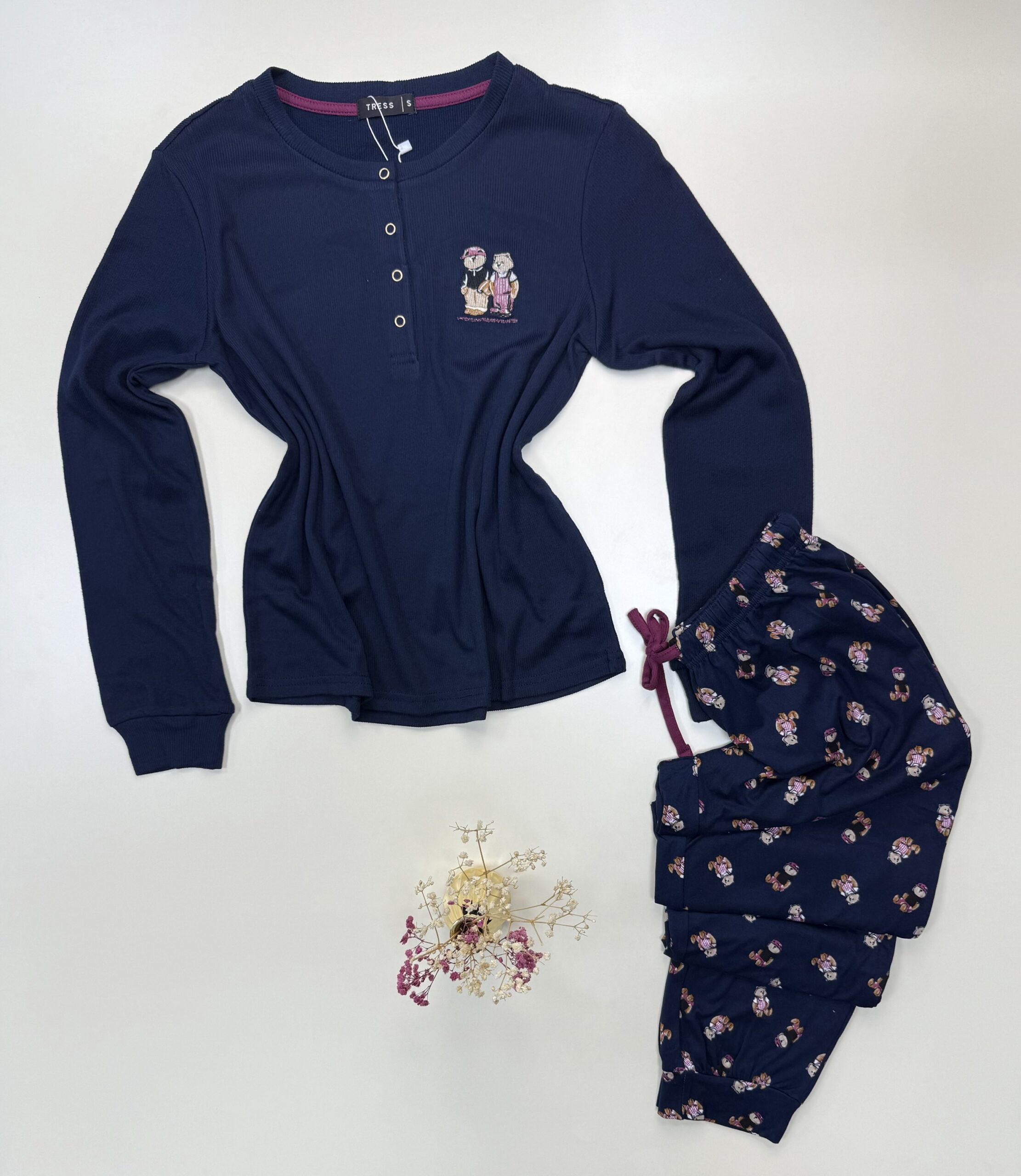 Pyjama manche longue "Bleu nuit" – Image 2