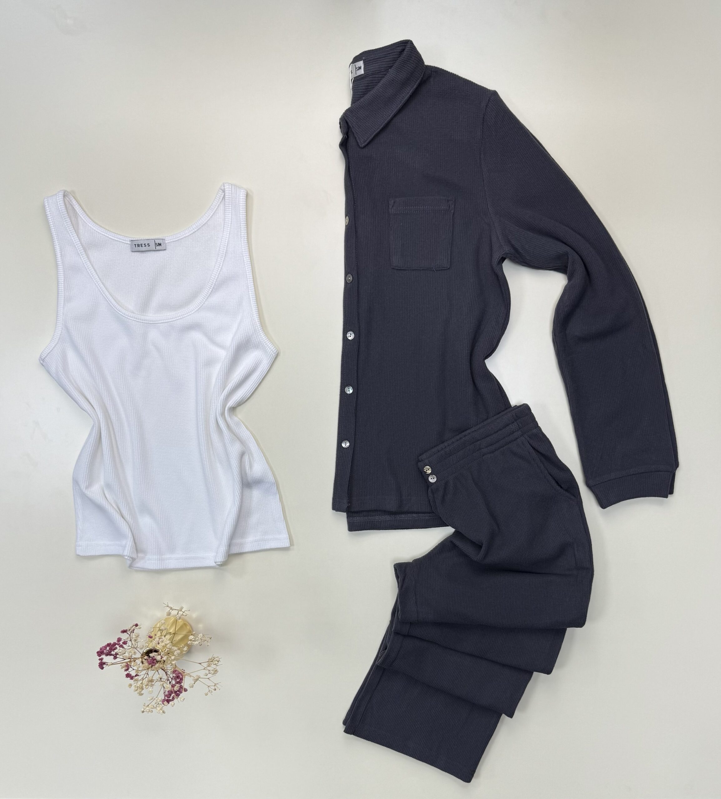 Pyjama 3 pcs boutonné "Gris" – Image 2