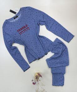 Pyjama pantalon haut manche longue " Bleu clair "