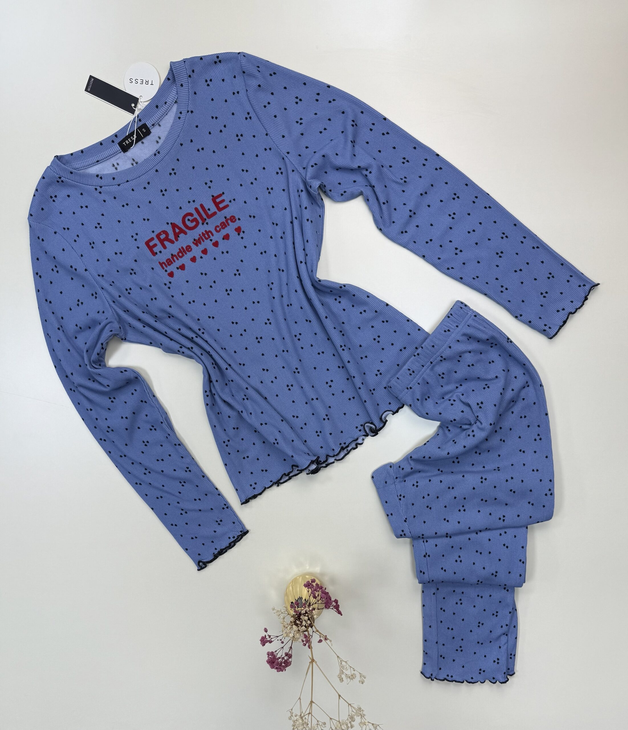 Pyjama pantalon haut manche longue " Bleu clair "