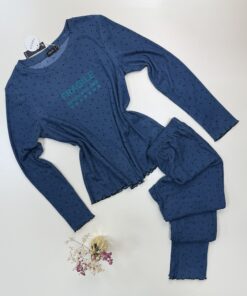 Pyjama pantalon haut manche longue " Bleu nuit "