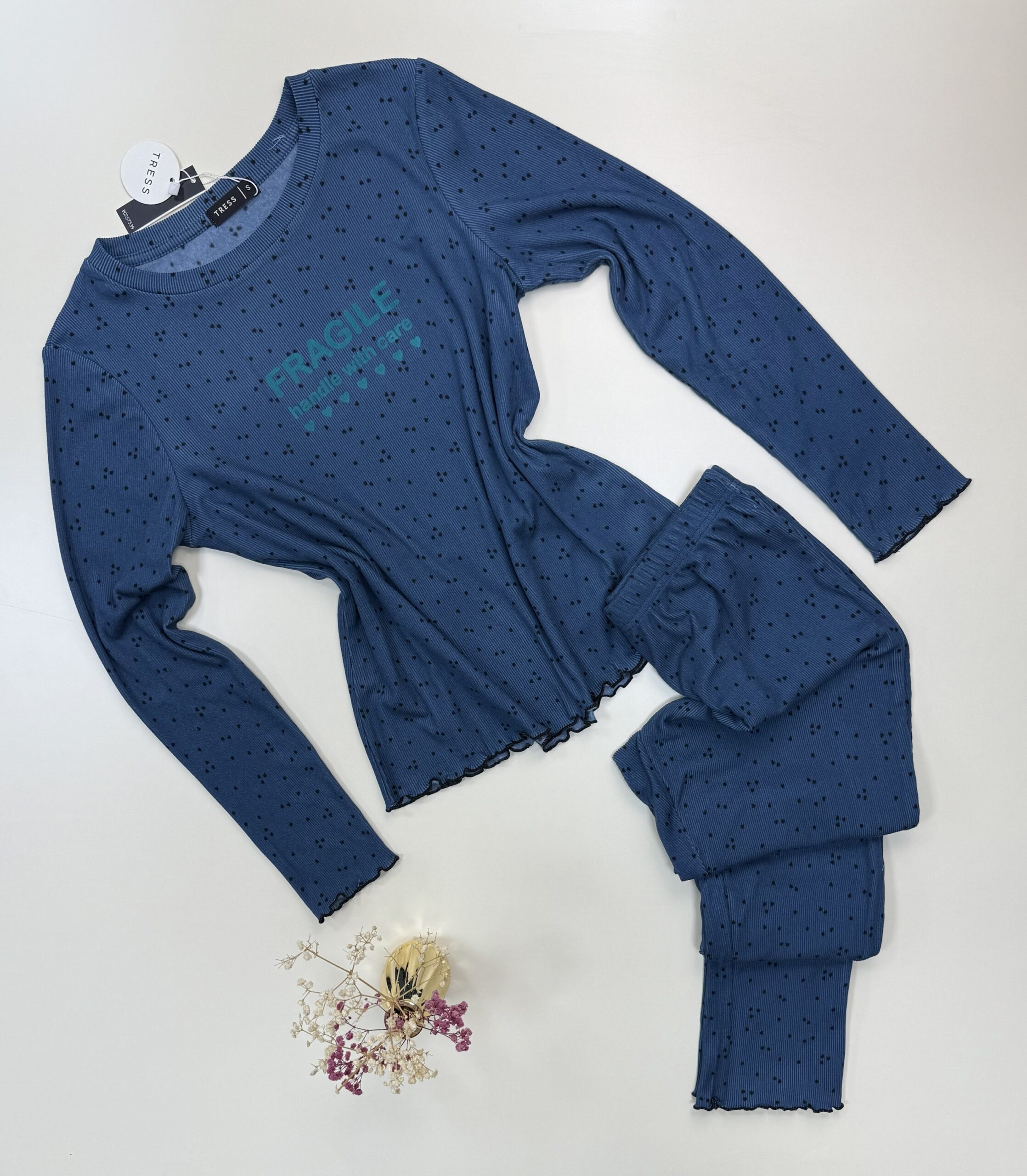 Pyjama pantalon haut manche longue " Bleu nuit "