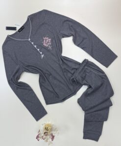 Pyjama pantalon haut manche longue " Gris "