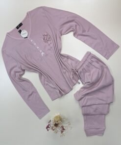 Pyjama pantalon haut manche longue " Rose "