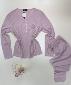 Alternative view of Pyjama pantalon haut manche longue " Rose "