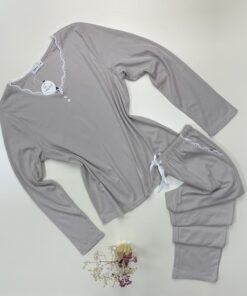 Pyjama pantalon haut manche longue " Beige "