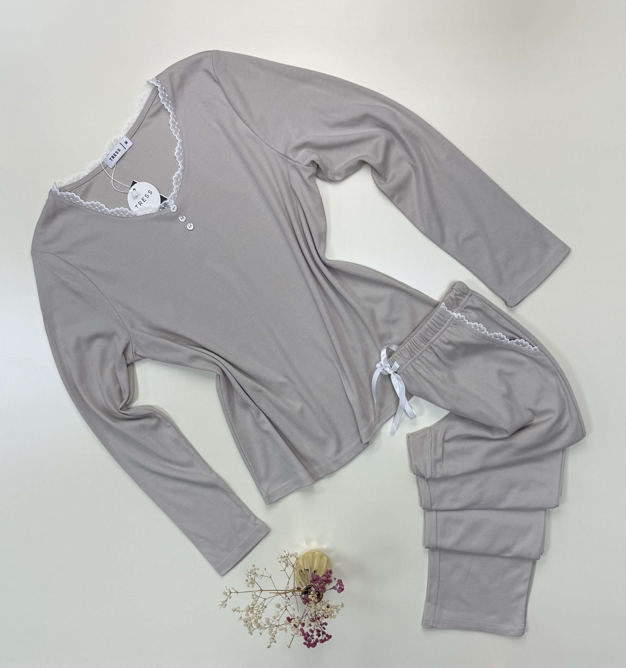 Pyjama pantalon haut manche longue " Beige "